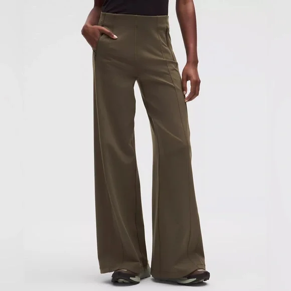 Lululemon Define High-Rise Wide-Leg PantS Luon Olive Green Brown Size XS - Picture 4 of 14